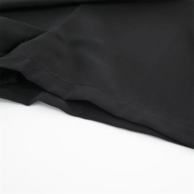 TRAF 2024 Asymmetric Skort For Women Black High Waist Mini Skirt Shorts Women Casual Bermuda Shorts Woman Summer Skirt Shorts