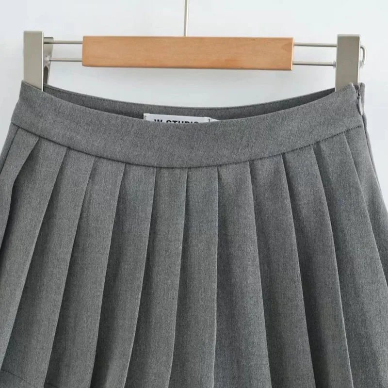 Zoki Sexy Women Pleated Skirts High Waist Summer Vintage Mini Skirts Korean Tennis Student White Designed Dance Skirt