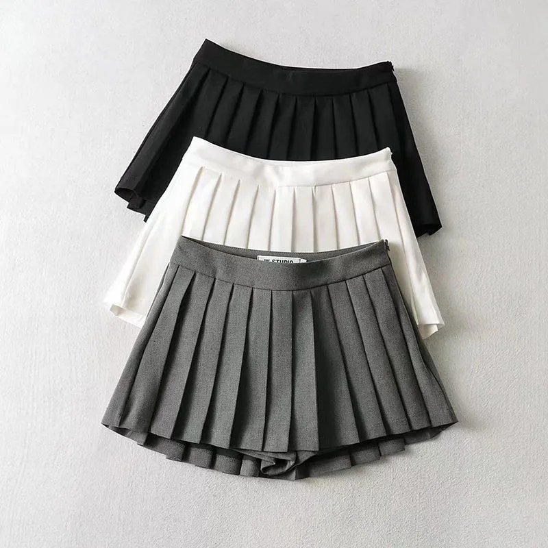 Women High Waist Korean Mini Pleated Skirts
