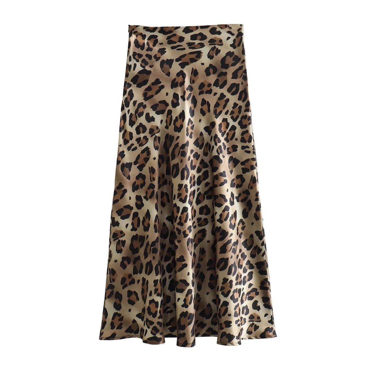 TRAFZA 2024 Women Fashion Leopard Print Skirt Vintage High Waist Midi Skirts Elegant Women Summer Casual Streetwear Skirt TRAFZA 2024 Women Fashion Leopard Print Skirt Vintage High Waist Midi Skirts Elegant Women Summer Casual Streetwear Skirt