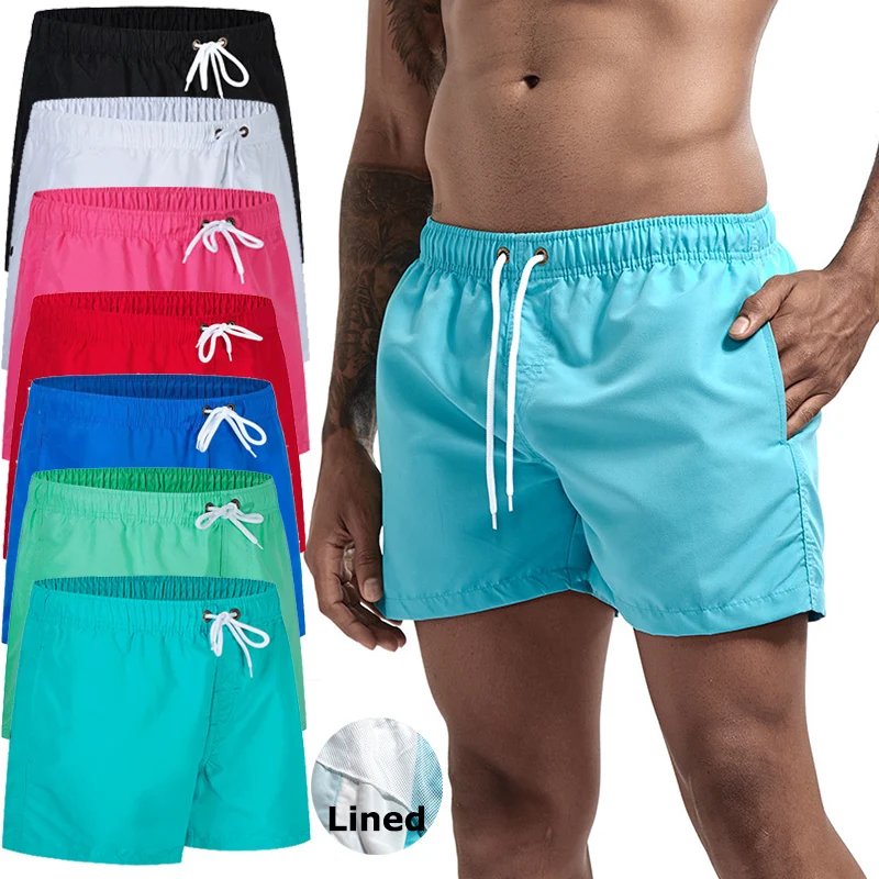 Mens Swim Trunks with Mesh Lining Side Pockets