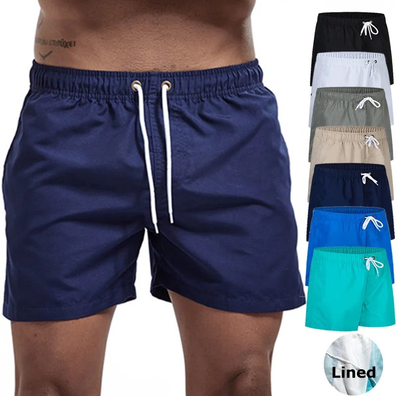 Mens Mesh Liner Swim Trunks with Pockets