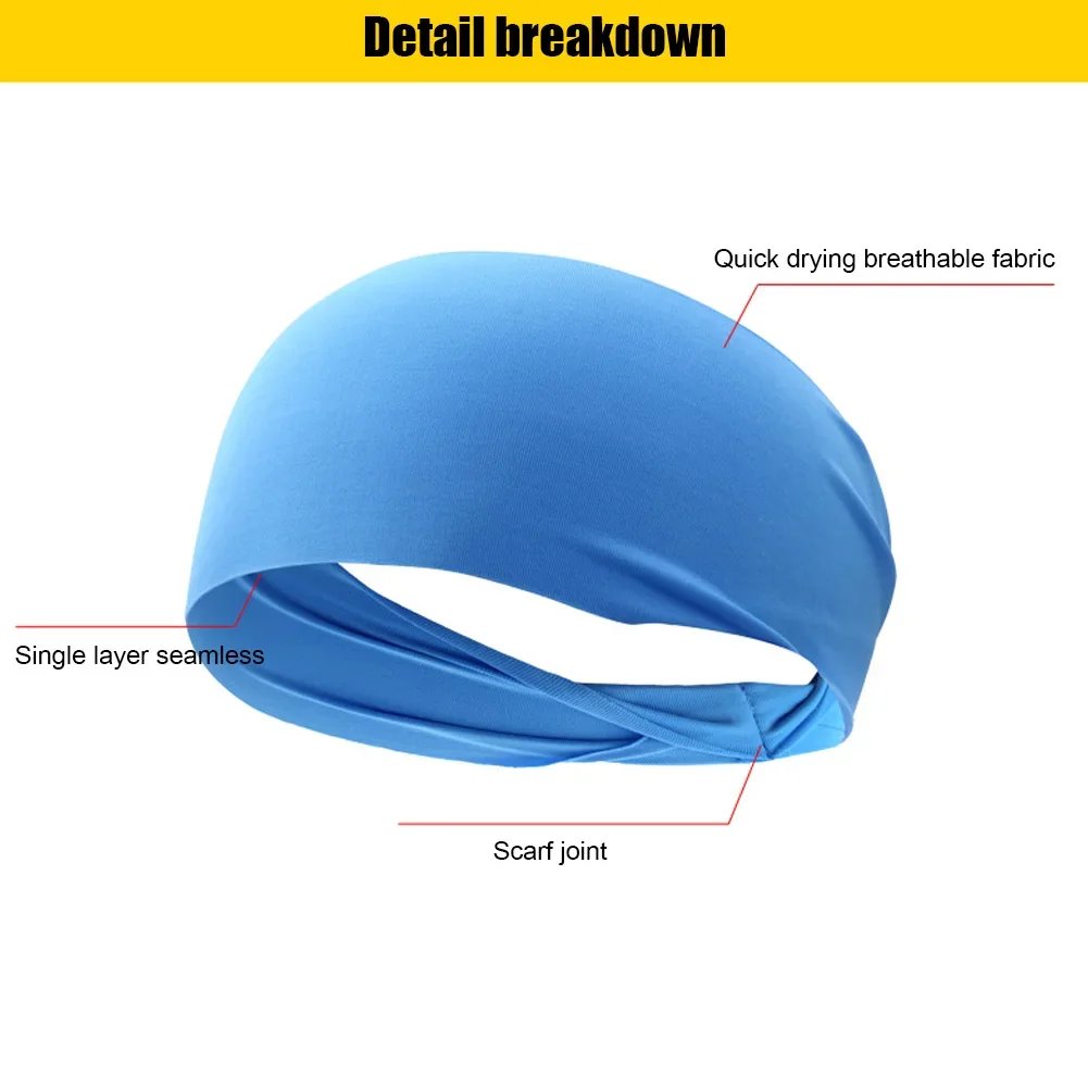 Elastic Sports Headbands Sweat Absorption Headdress Quick Dry Workout Headband Anti-slip Breathable Sweatbands for Yoga Running