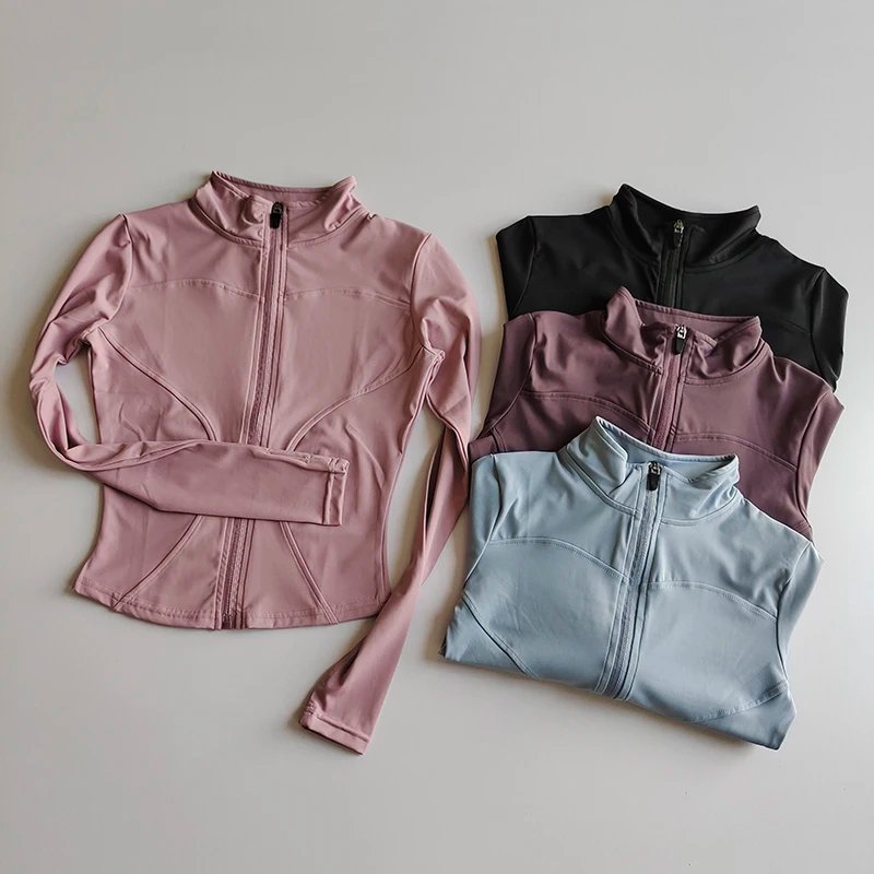 Women's Long Sleeve Slim Yoga Collar Jacket Top