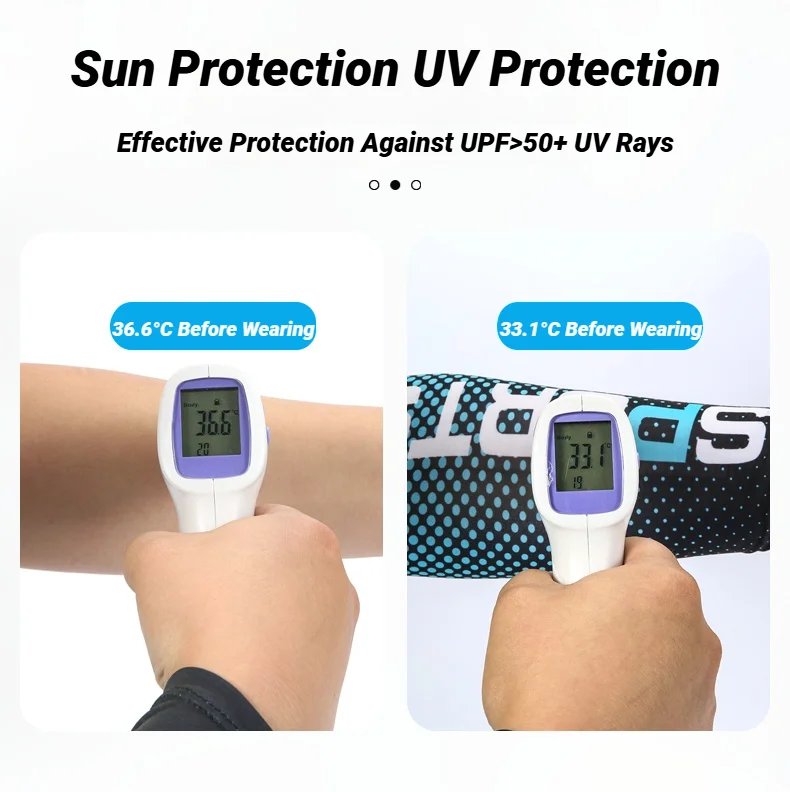 2PCS Summer Fashio Sunscreen Ice Silk Sleeve UV Sun Protection Cooling Anti-Slip Arm Sleeves Men Women Outdoor Sport Cycling