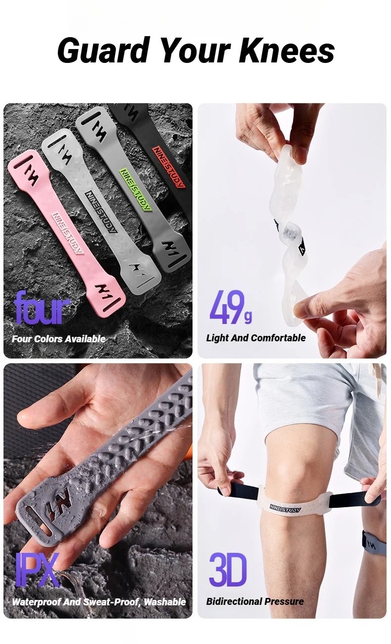 Adjustable Silicone Knee Patellar Band Tendon Support Strape Brace Shock Absorption Compression Strap Pads Sport Protection Adjustable Silicone Knee Patellar Band Tendon Support Strape Brace Shock Absorption Compression Strap Pads Sport Protection