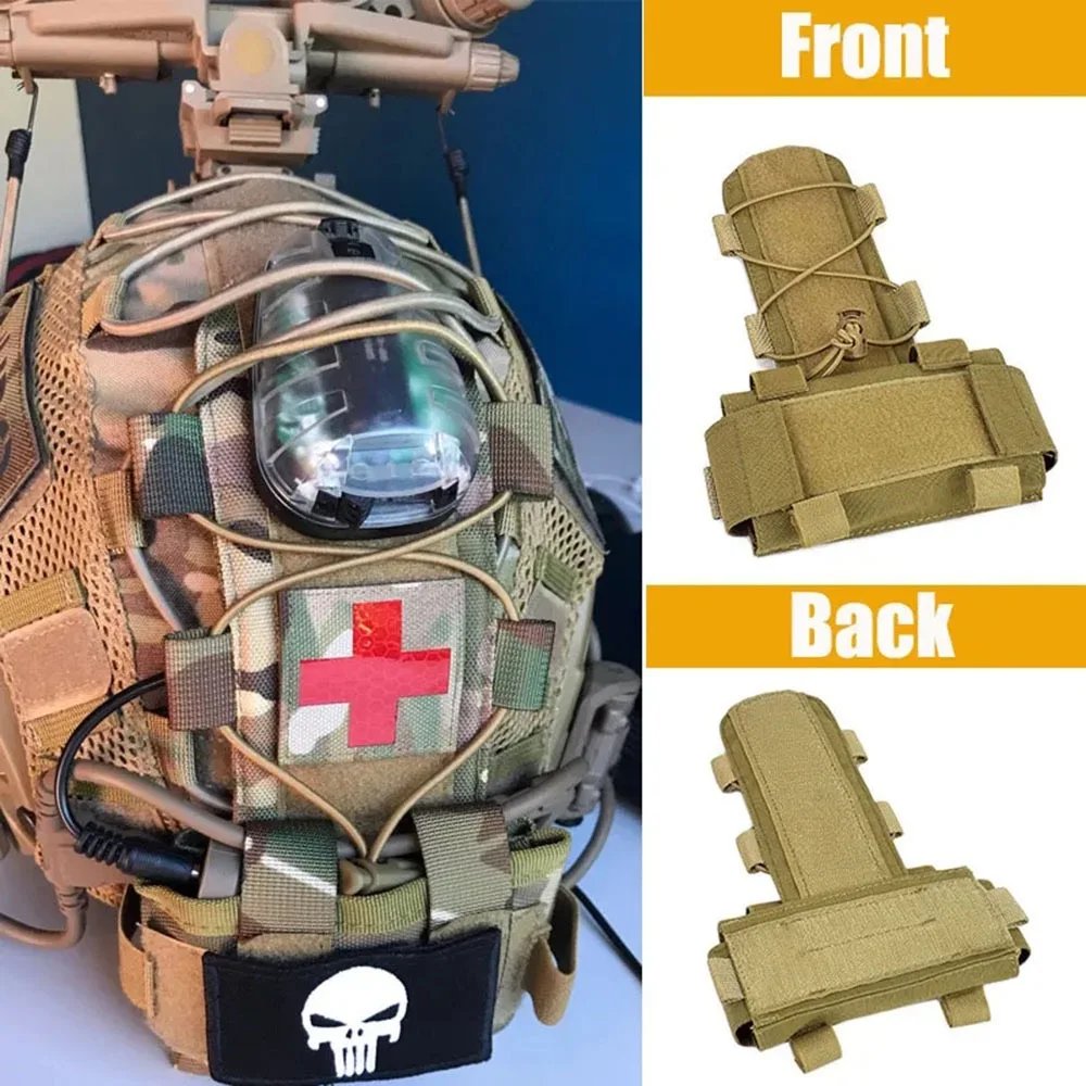 Tactical Helmet Pouch Battery Box Counterweight Pouch Remote Battery Helmet Accessory Storage Bag with Hook Loop for Fast Helmet