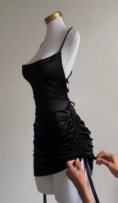 high sense lace-up sexy dress