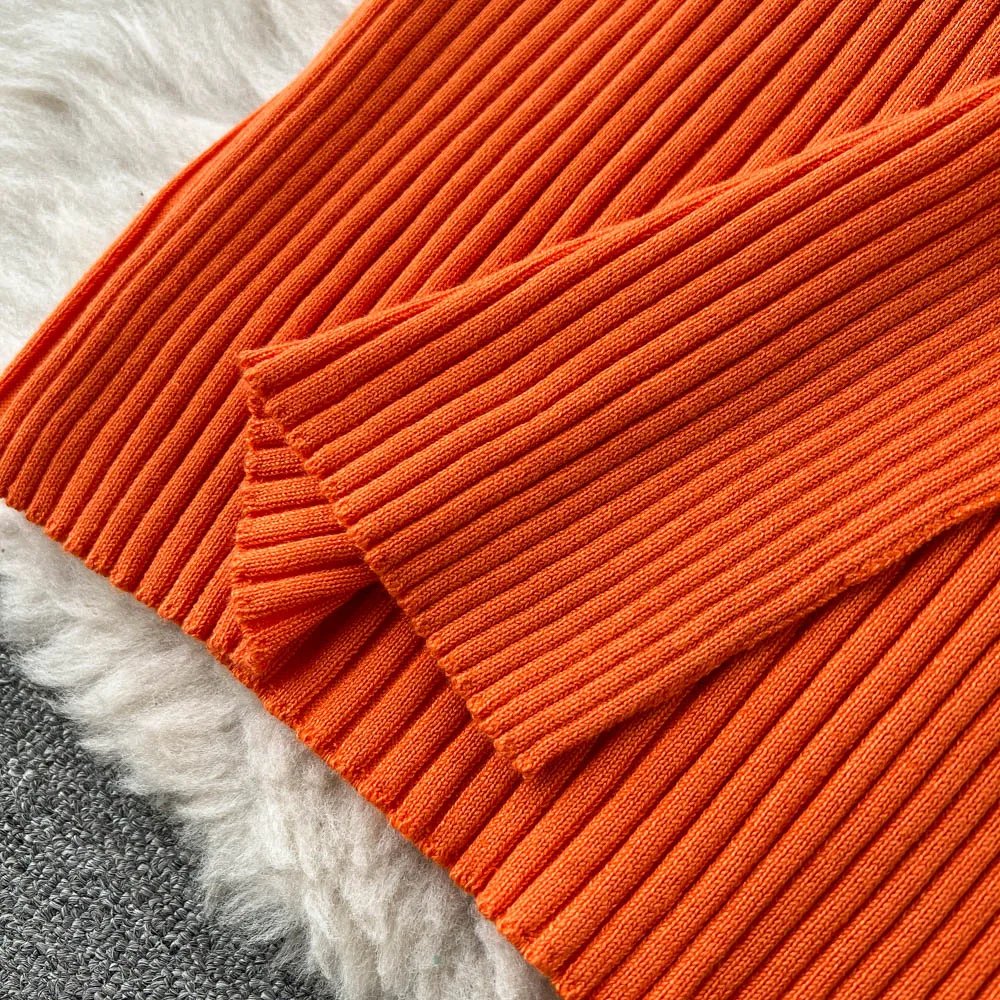 YuooMuoo Chic Fashion Sexy Package Hips Split Knitted Summer Dress 2025 Women Slim Elastic Bodycon Party Dress Streetwear Outfit