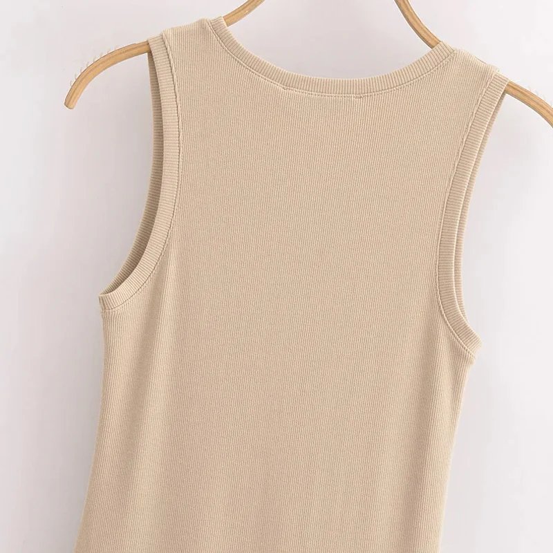 TRAF Khaki Elegant Long Dresses 2025 Women's Spring Sleeveless Black Dresses Fashion Casual Party Y2k Dress Vestidos For Female