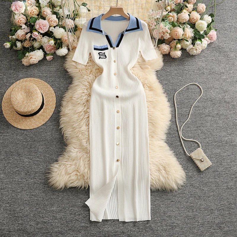 Sexy Wrap Hips Knitted Maxi Dress for Women