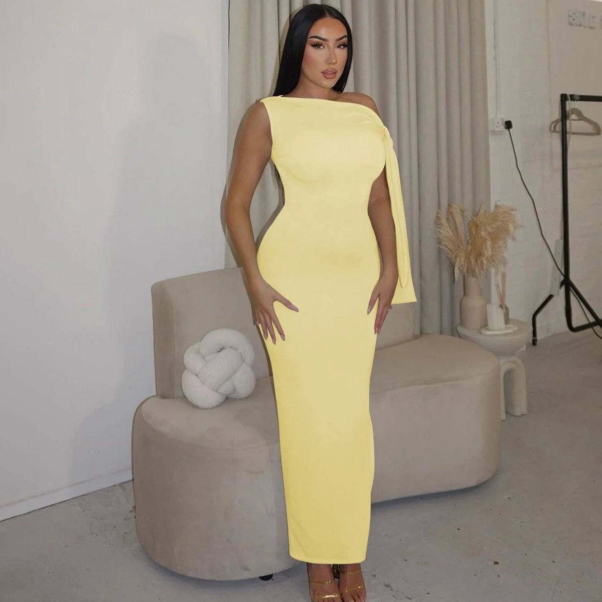 Hugcitar Fashion Solid O Neck Sleeveless Patchwork Sexy Bodycon Maxi Prom Dress Summer Women Clothes Party Festival Club Y2K