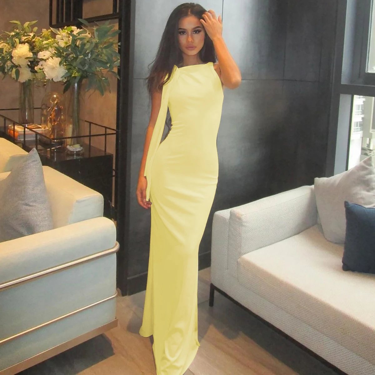 Hugcitar Fashion Solid O Neck Sleeveless Patchwork Sexy Bodycon Maxi Prom Dress Summer Women Clothes Party Festival Club Y2K