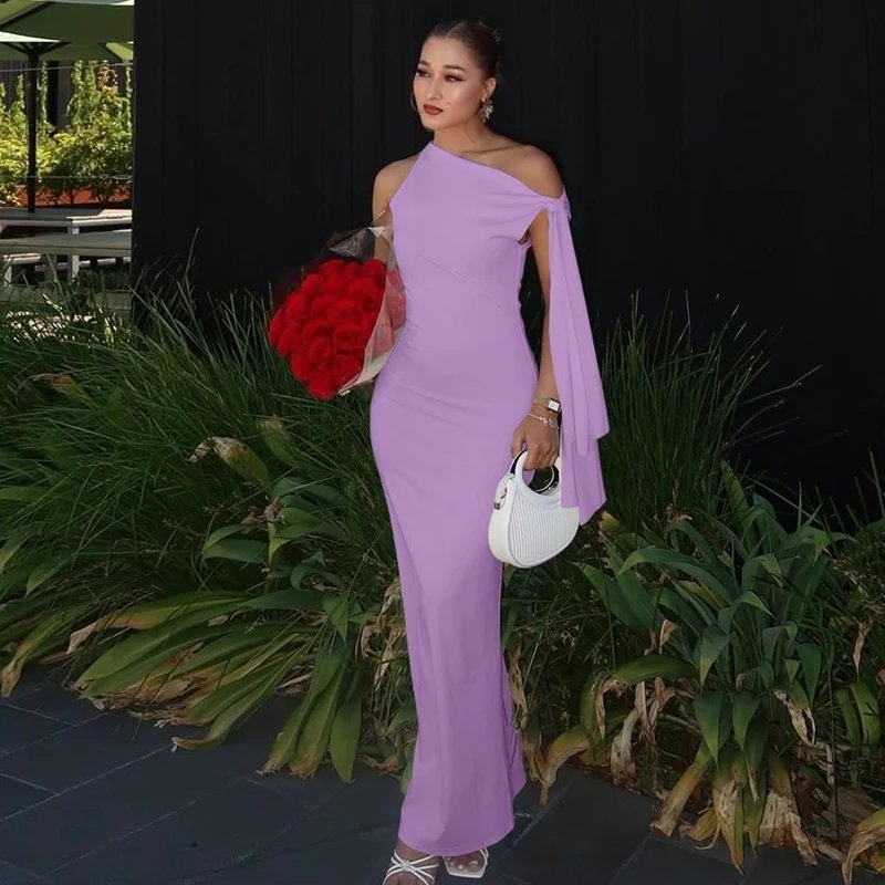 Hugcitar Fashion Solid O Neck Sleeveless Patchwork Sexy Bodycon Maxi Prom Dress Summer Women Clothes Party Festival Club Y2K