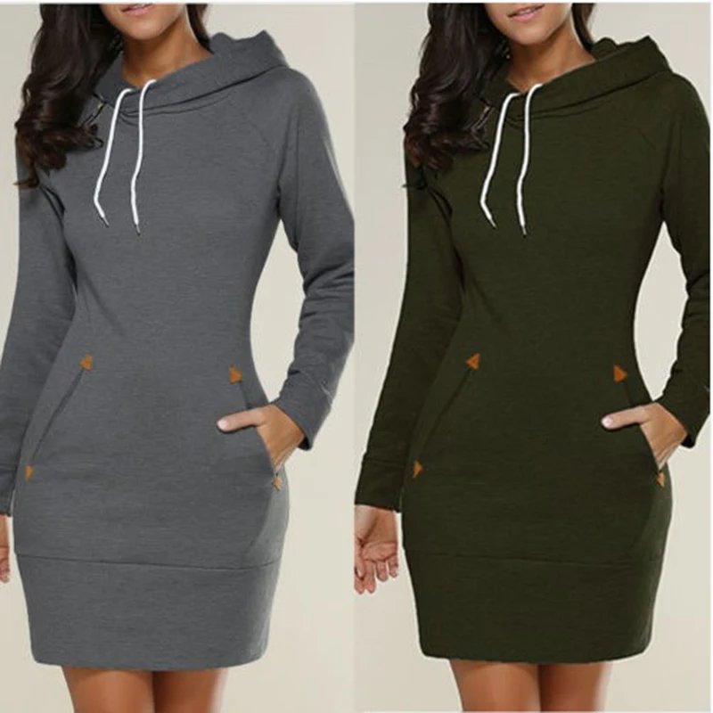 Women‘s Knee-Length Pockets Dress