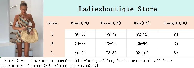Irregular Printed Knitted Mini Dress For Women Chic Backless Slanted Shoulder Slim Fit Dresses 2025 Summer Holiday Beach Robes