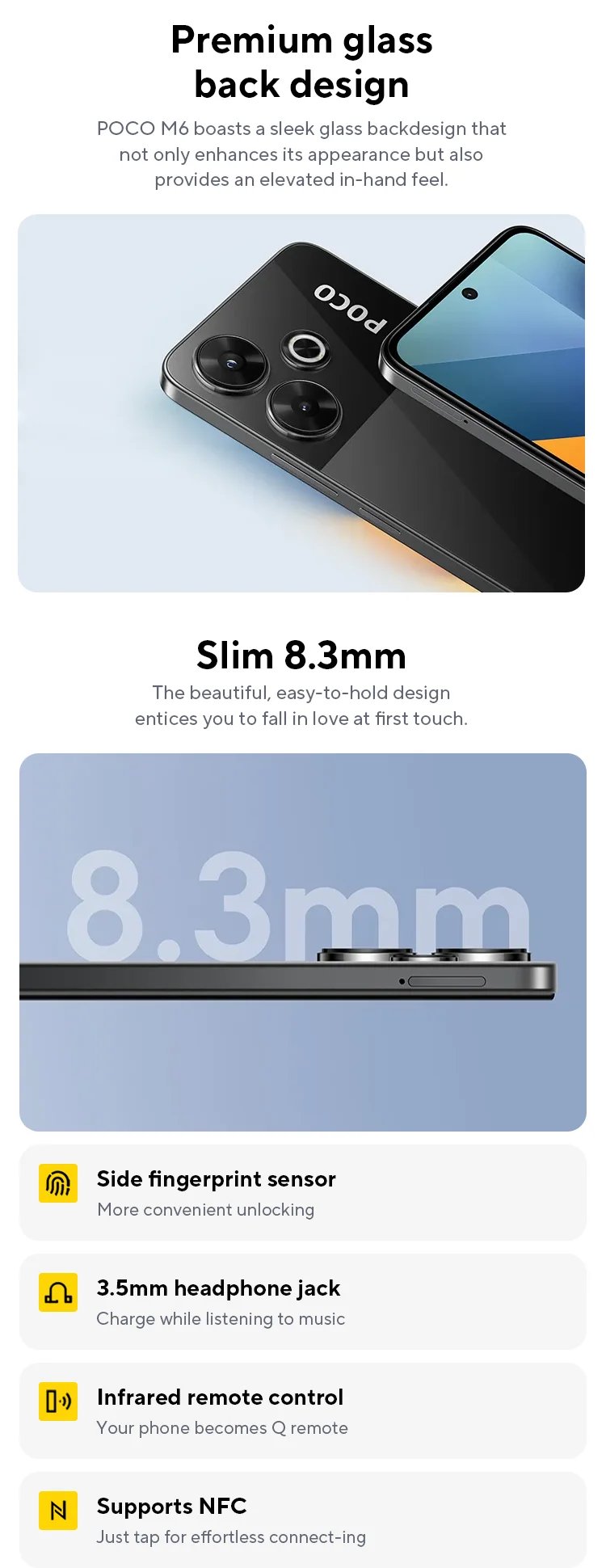 POCO M6 Global Version Smartphone 128GB / 256GB MediaTek Helio G91 Ultra 6.79'' 90Hz Display 33W Fast Charging 5030mAh 108MP NFC