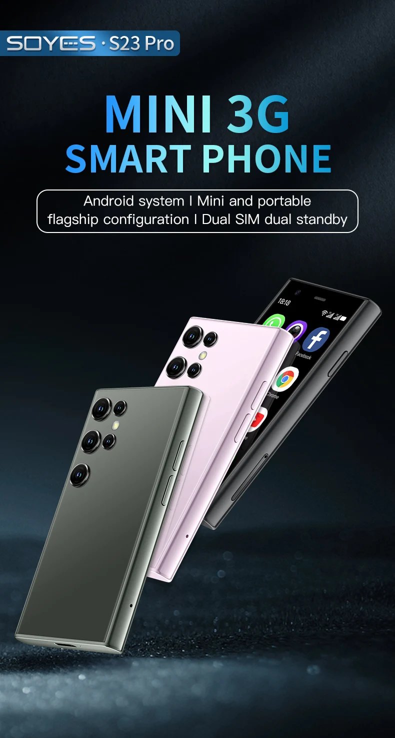 SOYES S23 Pro Smartphone 3.0-inch Mini Phone 3G Network Supports WIFI Bluetooth 2GB+16GB Memory Android Smartphone