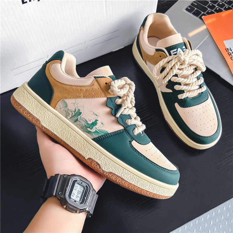 Men Comfortable Breathable Lace-up Flats Sneakers