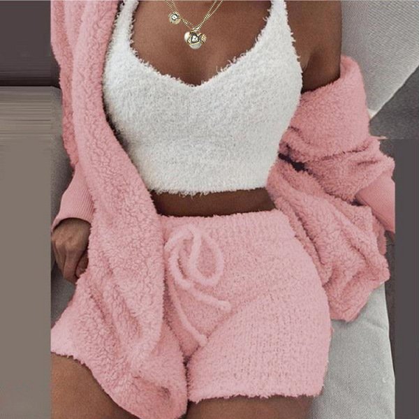 3 Pieces Ladies Plush Home Clothes