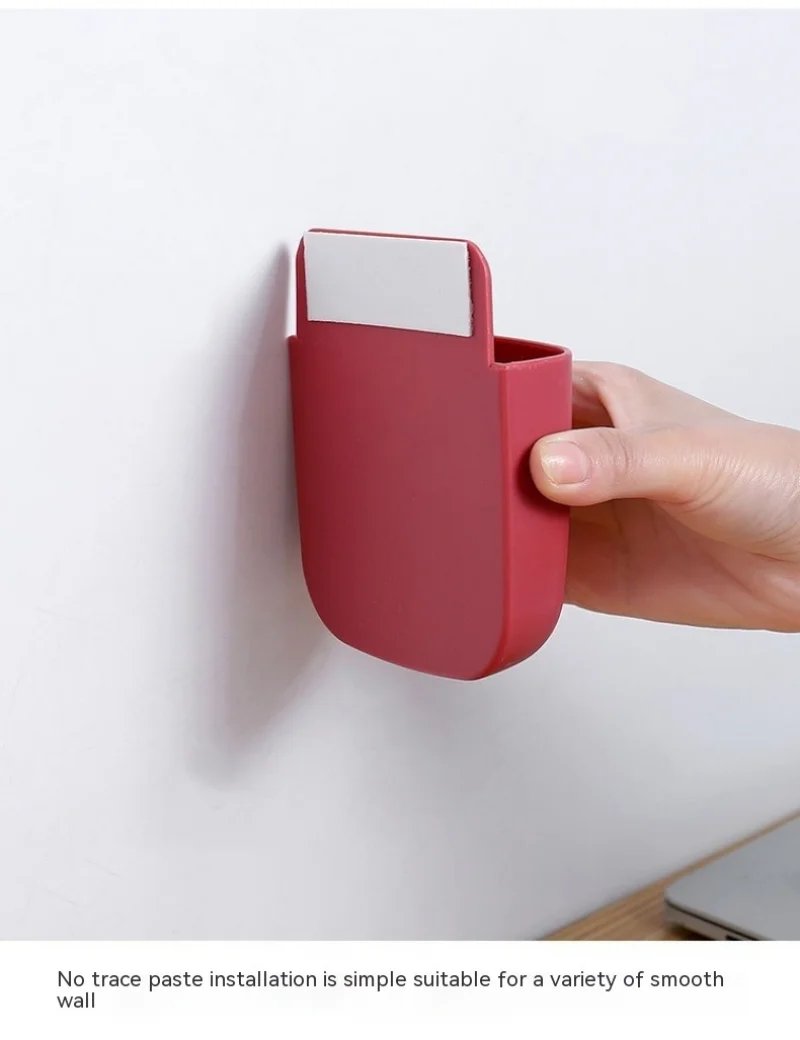 Wall Mounted Storage Box Mobile Phone Plug Holder Stand Rack Remote Control Storage Organizer Case For Air Conditioner TV