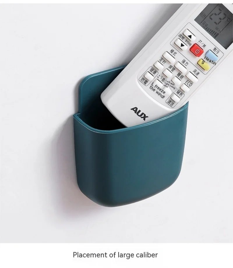 Wall Mounted Storage Box Mobile Phone Plug Holder Stand Rack Remote Control Storage Organizer Case For Air Conditioner TV