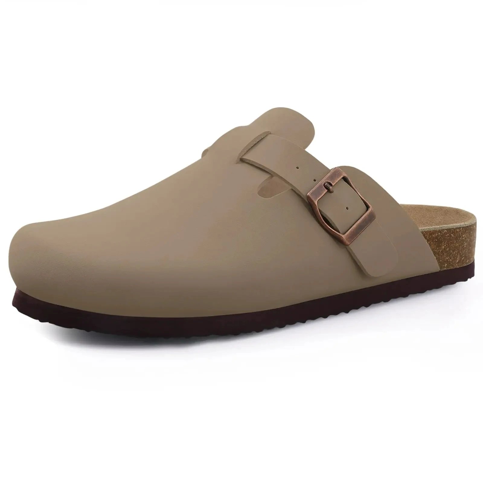 Crestar Cork Suede Mules Slippers For Women Fashion Men Clogs Shoes Classic Cork Antislip Outdoor Slippers With Arch Support
