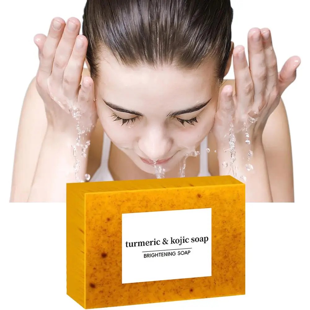 100g Turmeric Hand Made Soap, Lemon Kojic Acid Soap, Shower and Facial Soap body care 1/3/5pcs