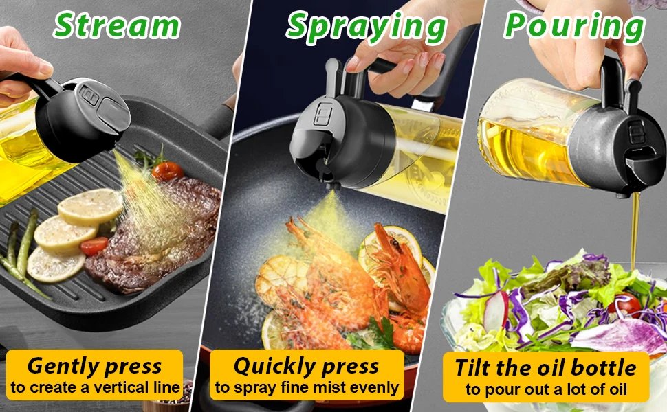 1-2PCS 2in1 Olive Oil Dispenser Bottle 500ml Plastic Oil Sprayer Cooking Oil Spray Tank BBQ Baking Picnic Kitchen Tools for Home 1-2PCS 2in1 Olive Oil Dispenser Bottle 500ml Plastic Oil Sprayer Cooking Oil Spray Tank BBQ Baking Picnic Kitchen Tools for Home