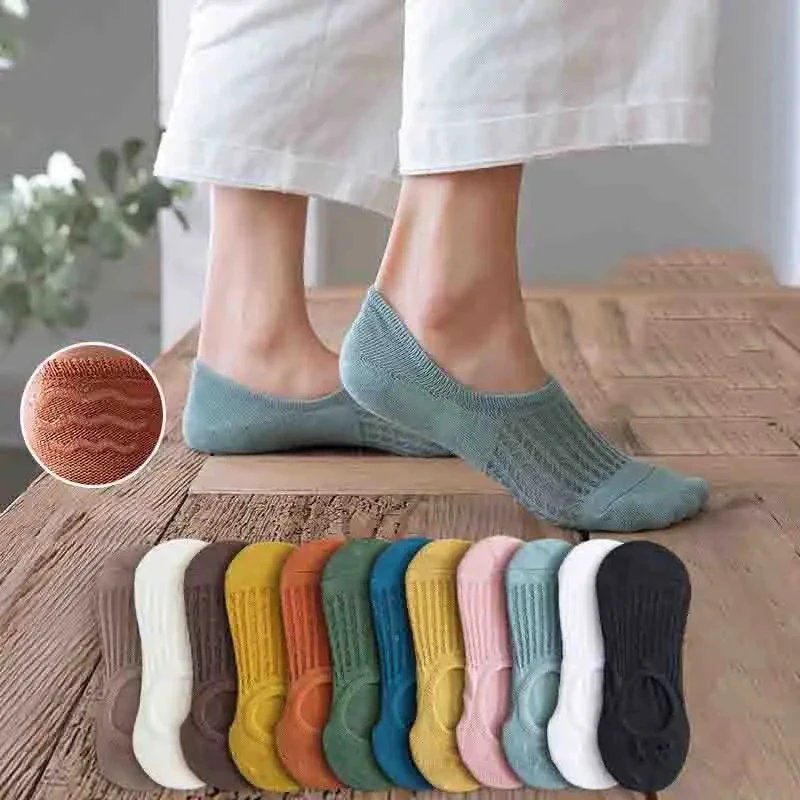 Women's Solid Color Ankle Boat Socks