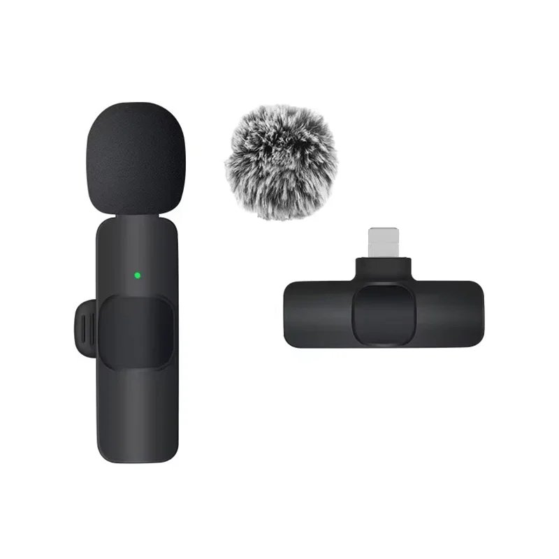 Basix Wireless Lavalier Microphone Audio Recording Mini Replaceable Windproof Wool Microphone for iPhone16 Shoot vlog YouTube Basix Wireless Lavalier Microphone Audio Recording Mini Replaceable Windproof Wool Microphone for iPhone16 Shoot vlog YouTube