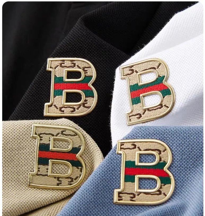 New men's fashionable short sleeved summer designer exquisite craftsmanship embroidery stand collar polo business casual T-shirt