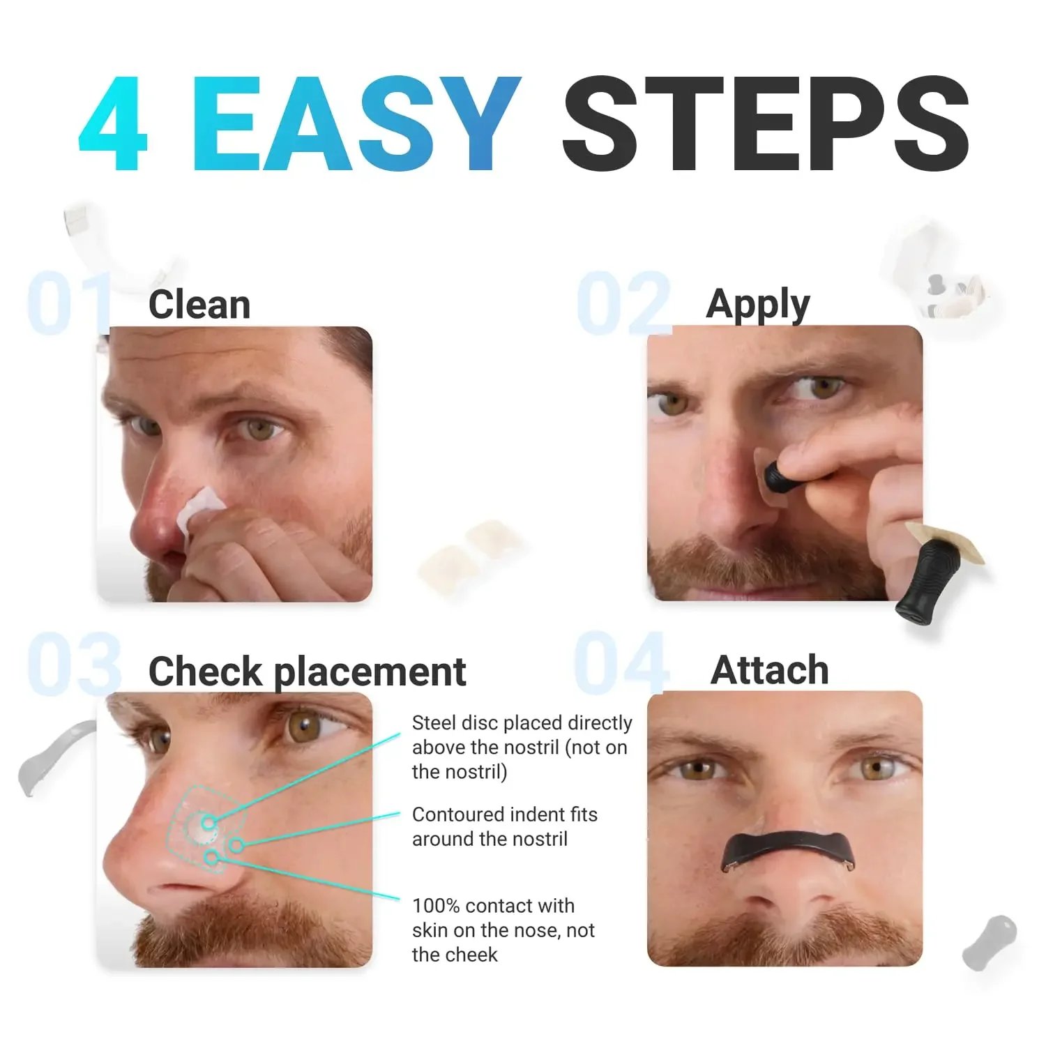 15Pairs Magnetic Nasal Breathing Dilators Kits Sport Nasal Dilator Boost Oxygen Intake,Breathing Refill Nose Clip