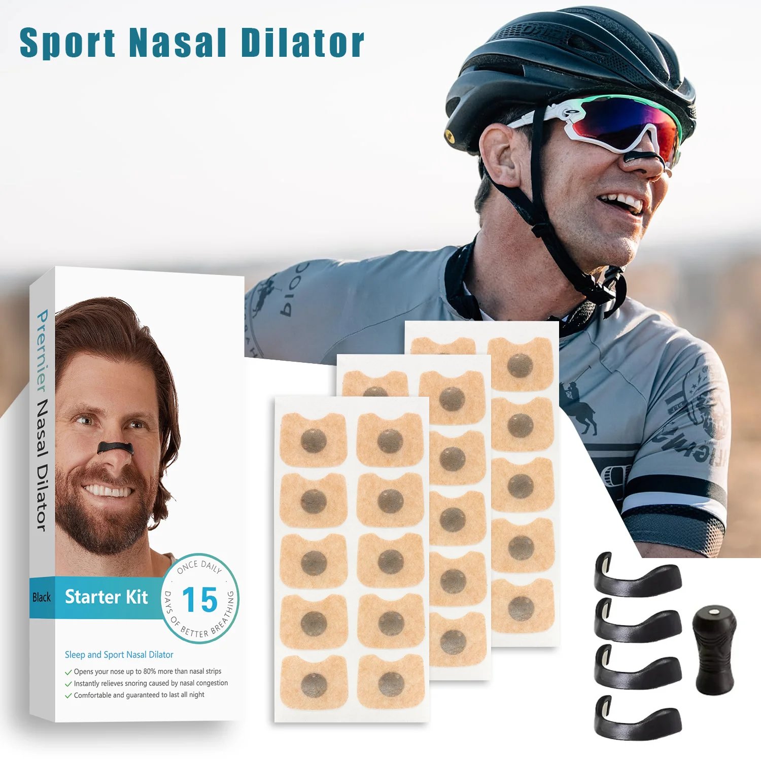 15Pairs Magnetic Nasal Breathing Dilators Kits Sport Nasal Dilator Boost Oxygen Intake,Breathing Refill Nose Clip
