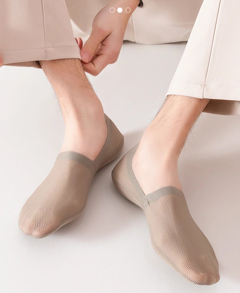 3Pair / Lot Men Boat Socks Fashion Summer Thin Invisible Sock Breathable Soft Casual Sox High Quality Elastic Mesh Sokken Meias