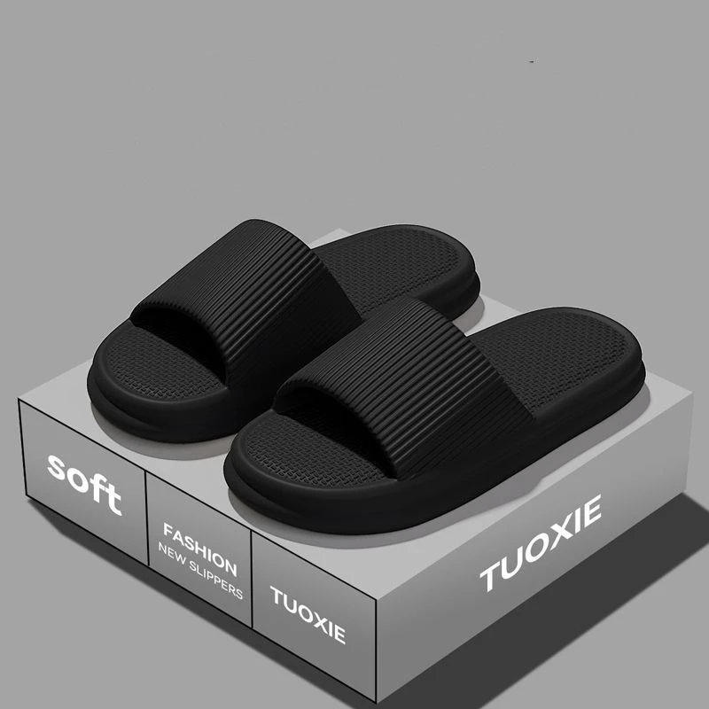 Women Summer Concise EVA Slippers Men Soft Home Slides Couples Bathroom Non-slip Sandals Adults Comfortable Outdoor Beach Shoes