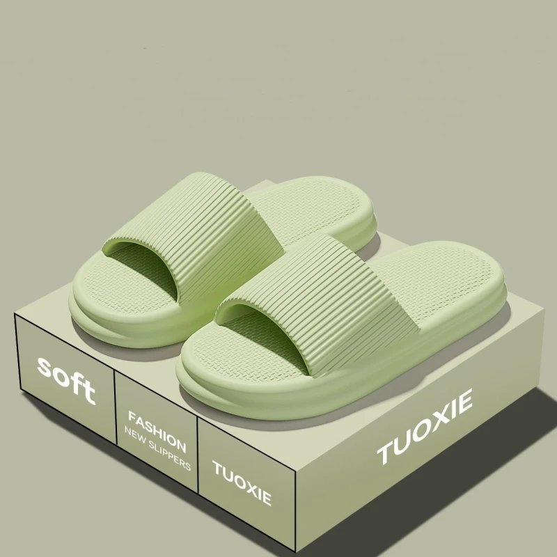 Women Summer Concise EVA Slippers Men Soft Home Slides Couples Bathroom Non-slip Sandals Adults Comfortable Outdoor Beach Shoes