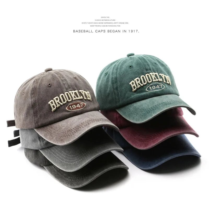 Retro brooklyn Letter Embroidery Baseball Caps