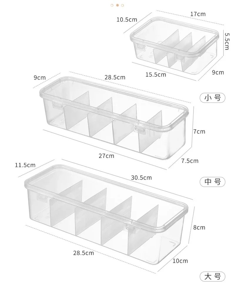 Transparent Data Cable Organizer Case Classification Dustproof Card Organizer with Lid Clutter Collection Box for Office Home