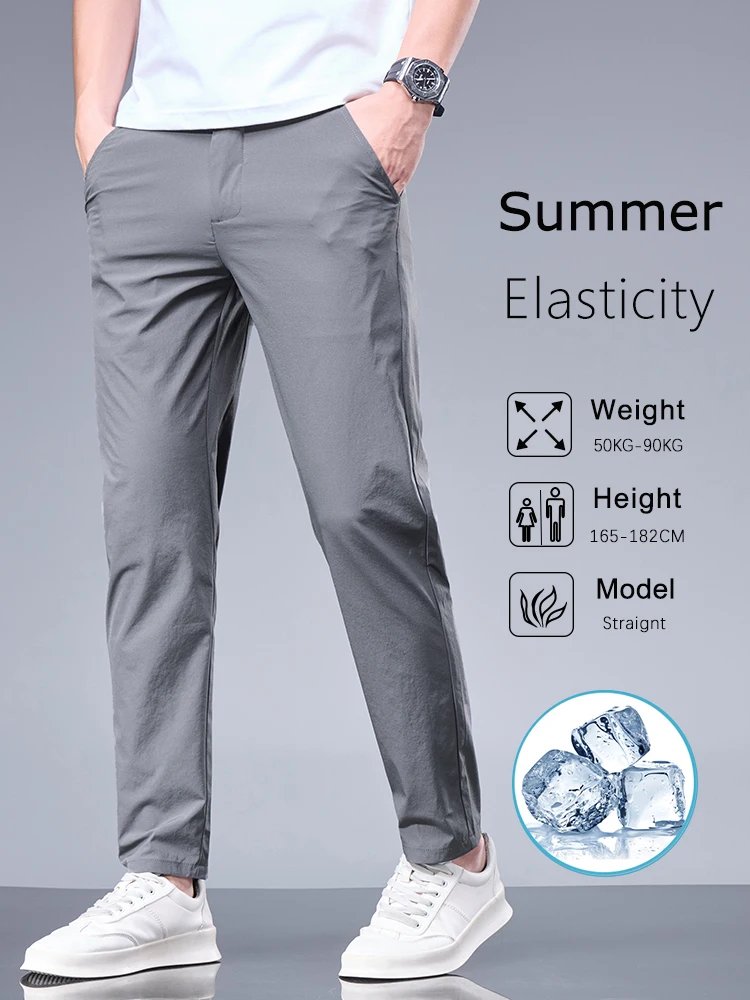 Summer New Business Ice Silk Pants