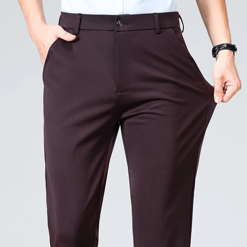 Thin Trousers Men Formal Suit Pants
