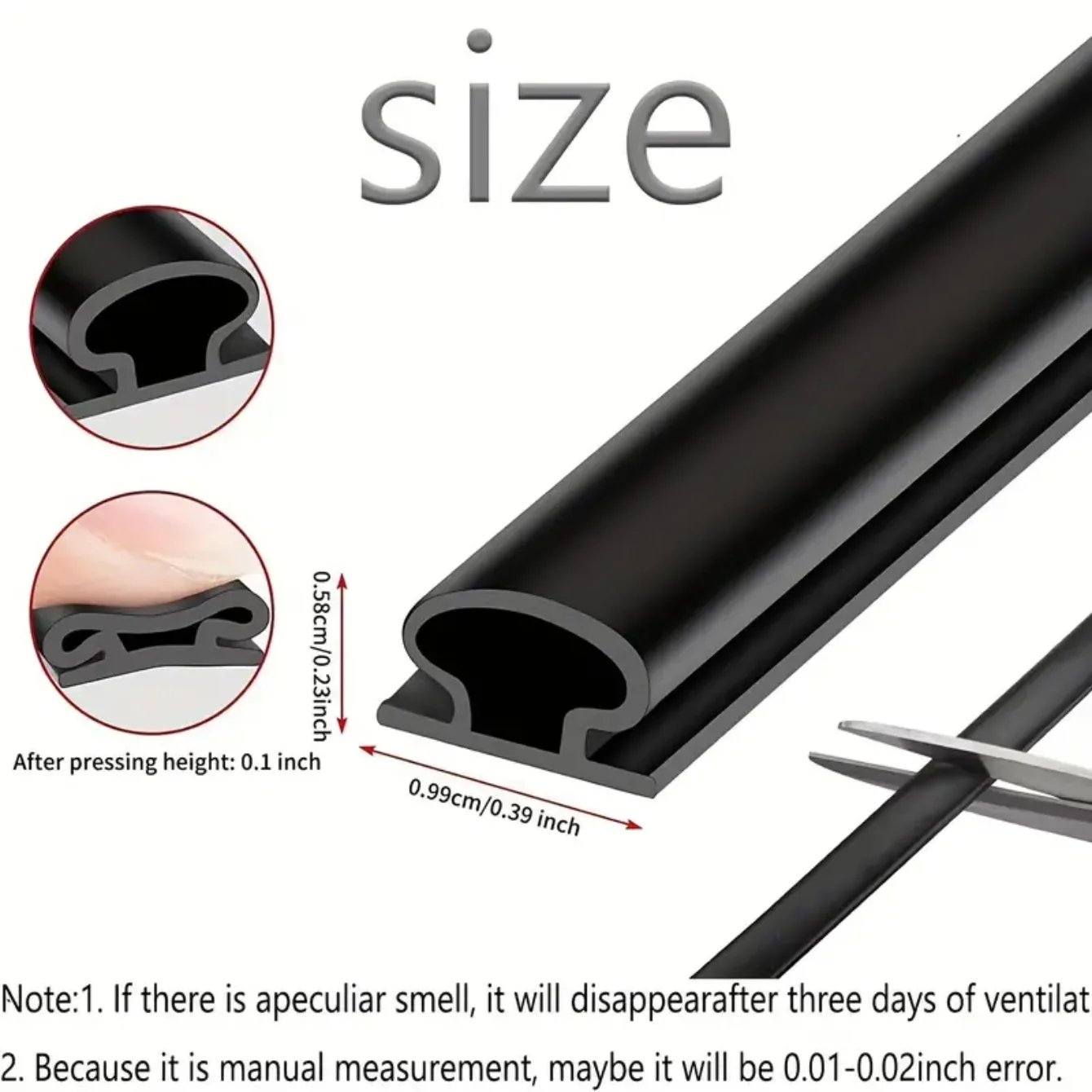 6M/1Roll Window Dustproof Soundproof Bedroom Door Weather Sealing Strip 10*6mm Self Adhesive Anti-Collision Sound Insulation