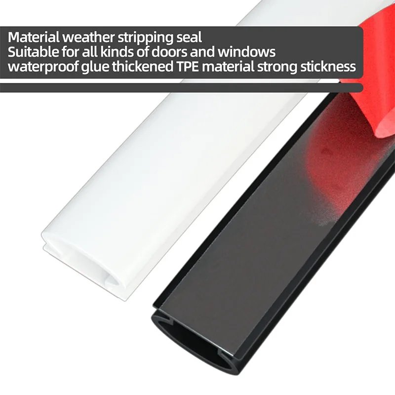 6M/1Roll Window Dustproof Soundproof Bedroom Door Weather Sealing Strip 10*6mm Self Adhesive Anti-Collision Sound Insulation