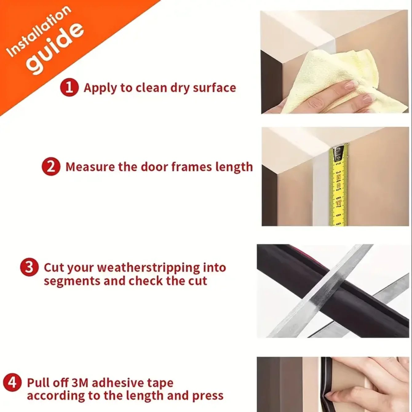 6M/1Roll Window Dustproof Soundproof Bedroom Door Weather Sealing Strip 10*6mm Self Adhesive Anti-Collision Sound Insulation