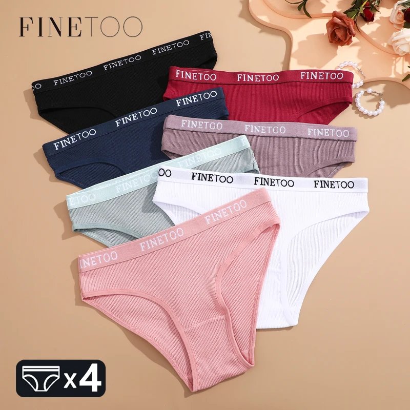 4Pcs Cotton Striped Women's Underwear