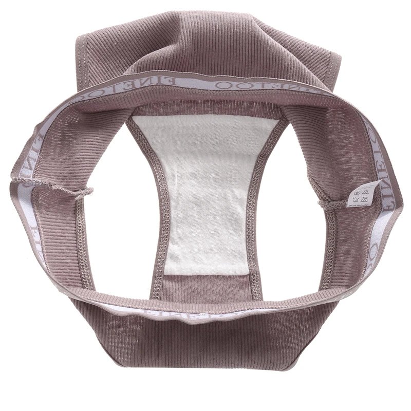 FINETOO 4Pcs Cotton Striped Underwear Women's Panties Letter Belt Briefs Ladies Low Waist Lingerie Solid Breathable Underpants