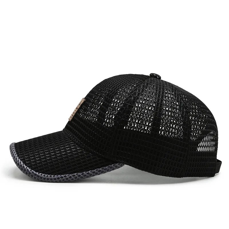 Summer Unisex Men fishing Baseball Caps Women Breathable Mesh Snapback Hats Black Casual sport Hats Cap