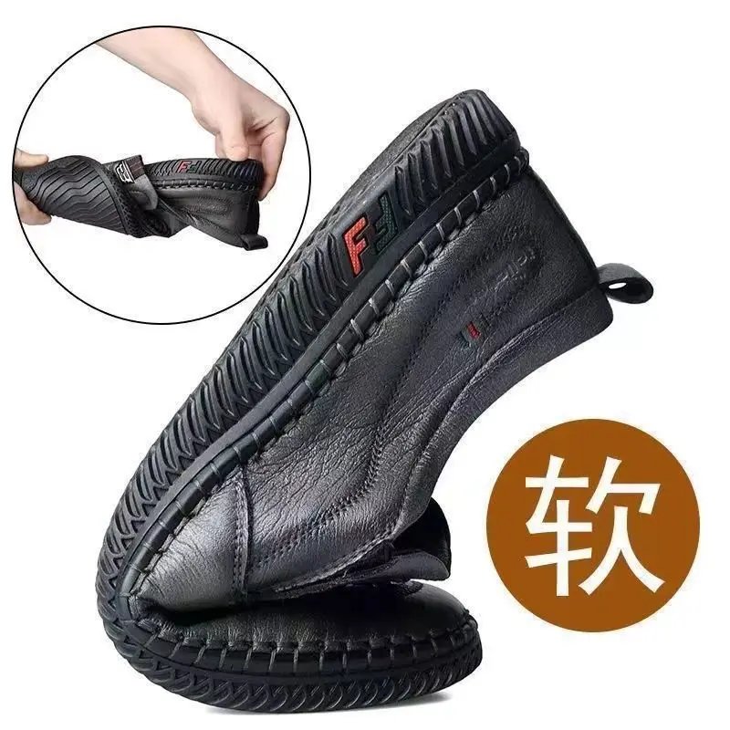 Mens PU Leather Loafers Non Slip Walking Flats Breathable Outdoor Slip on Casual Shoes for Male Work Office Driving Sneakers2