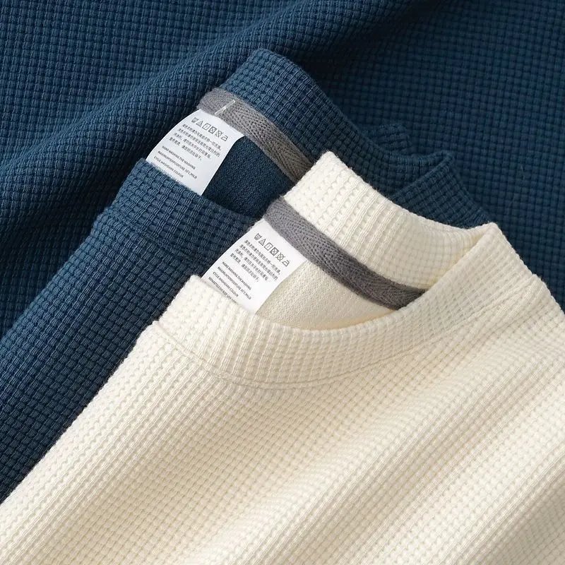Men's  Summer Waffle Round Neck T-Shirt