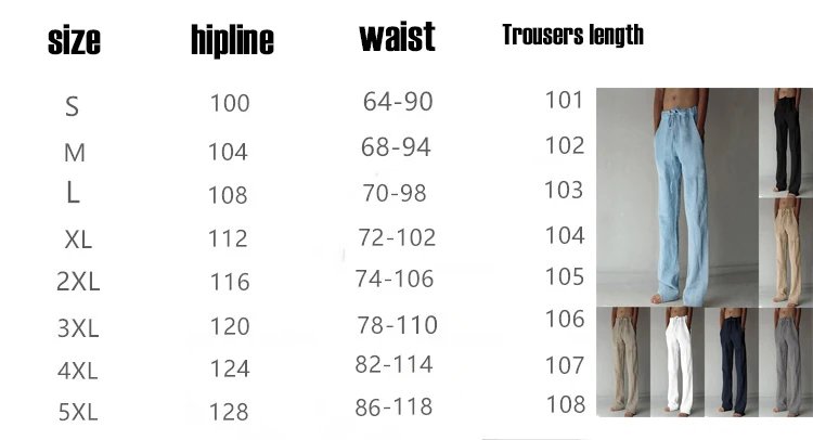Men's Cotton Linen Long Pants Summer Solid Color Breathable Linen Trousers Male Casual Elastic Waist Casual Pants Harajuku Trous
